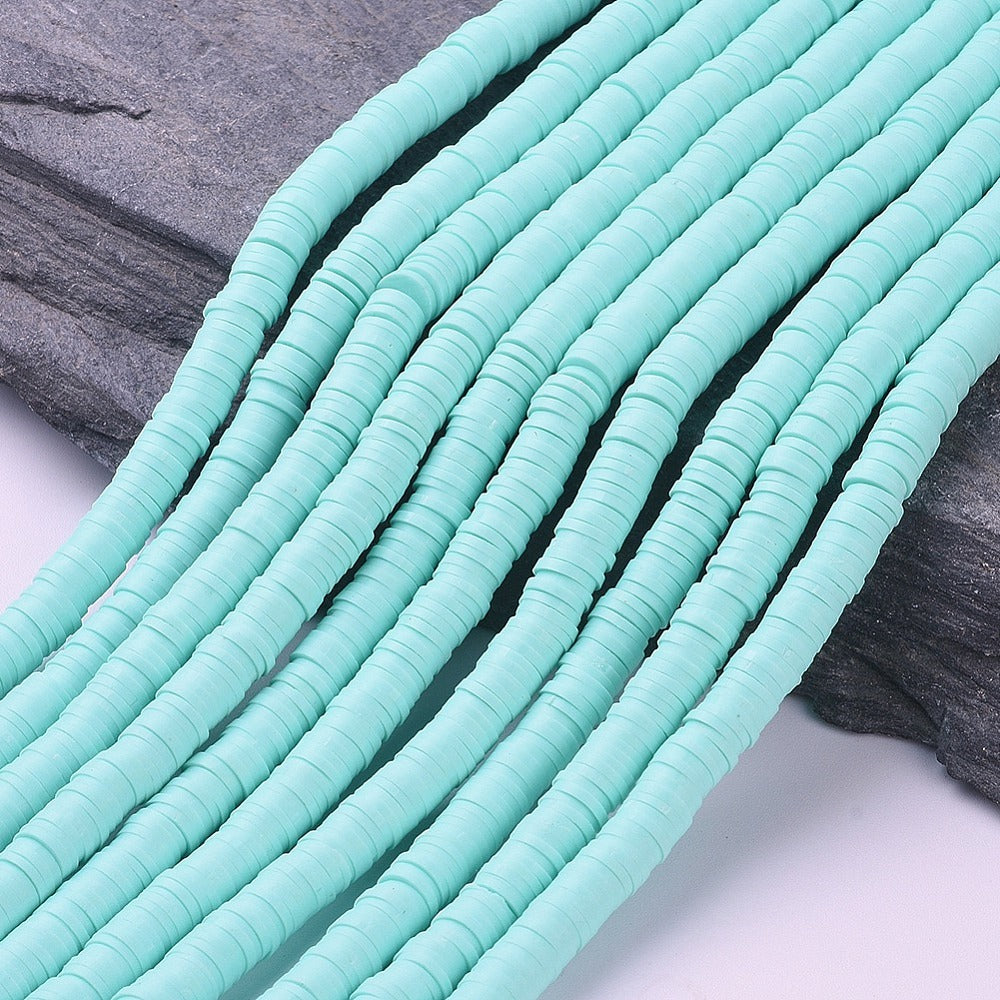 Polymer Clay 6x1mm Aquamarine Heishi Beads