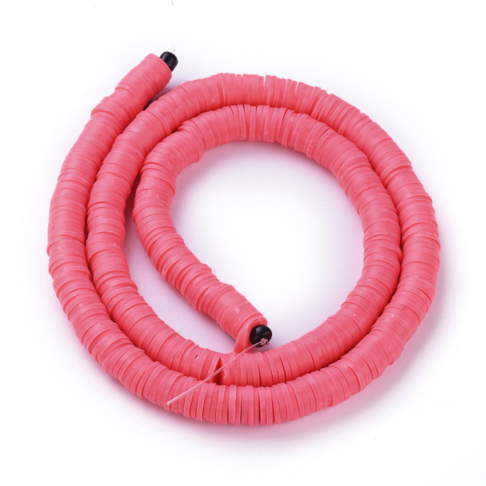 Polymer Clay 6x1 Salmon Heishi Beads