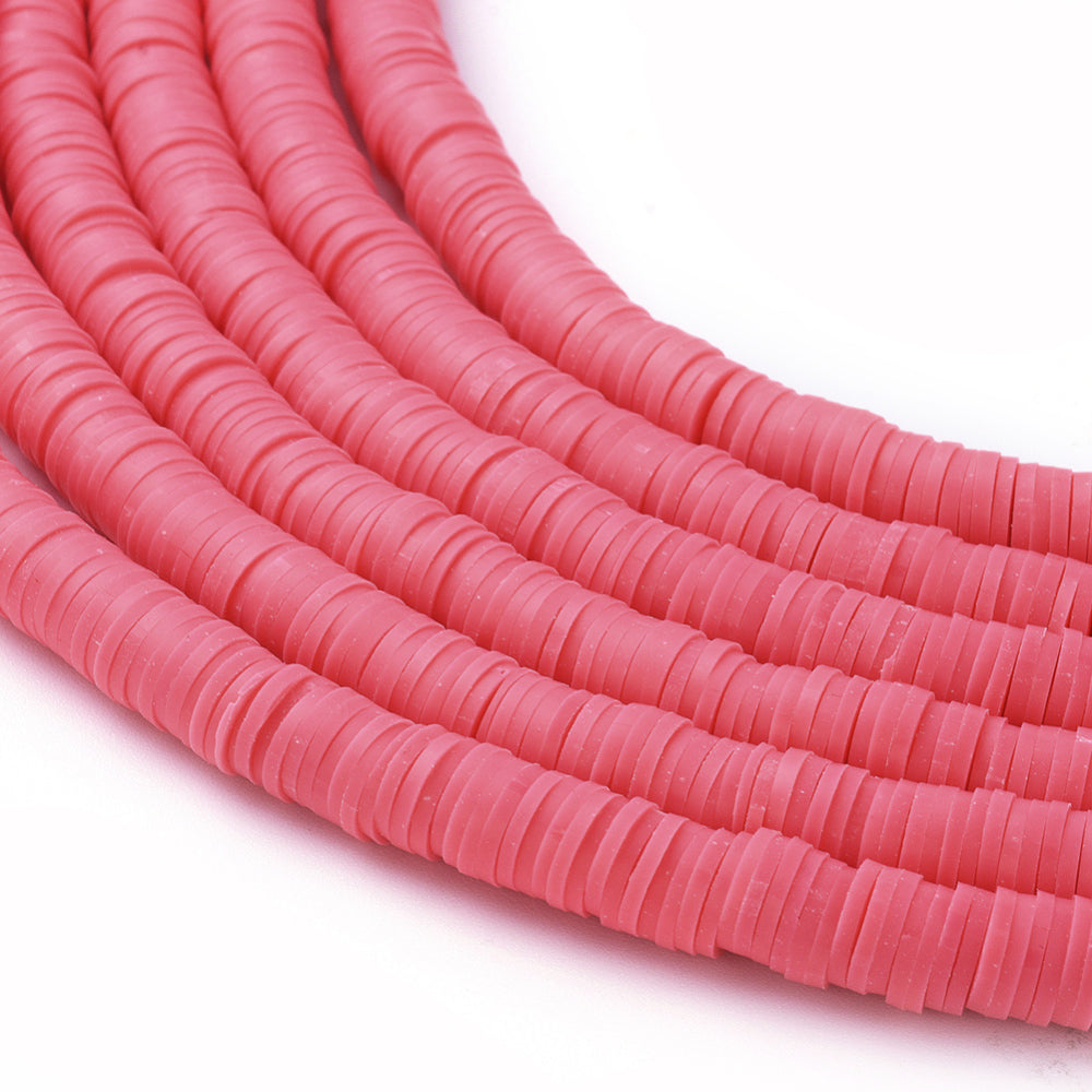 Polymer Clay 6x1 Salmon Heishi Beads