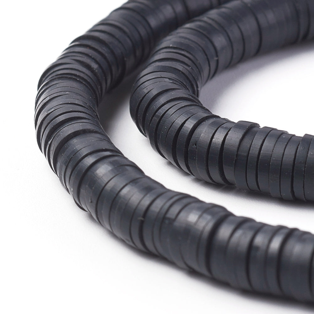 Polymer Clay Beads: Black 6mm