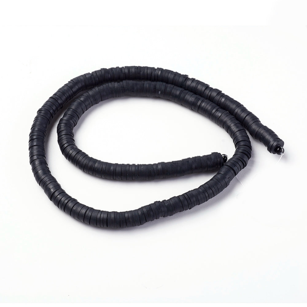 Polymer Clay Beads: Black 6mm
