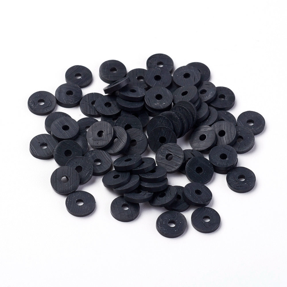Polymer Clay Beads: Black 6mm