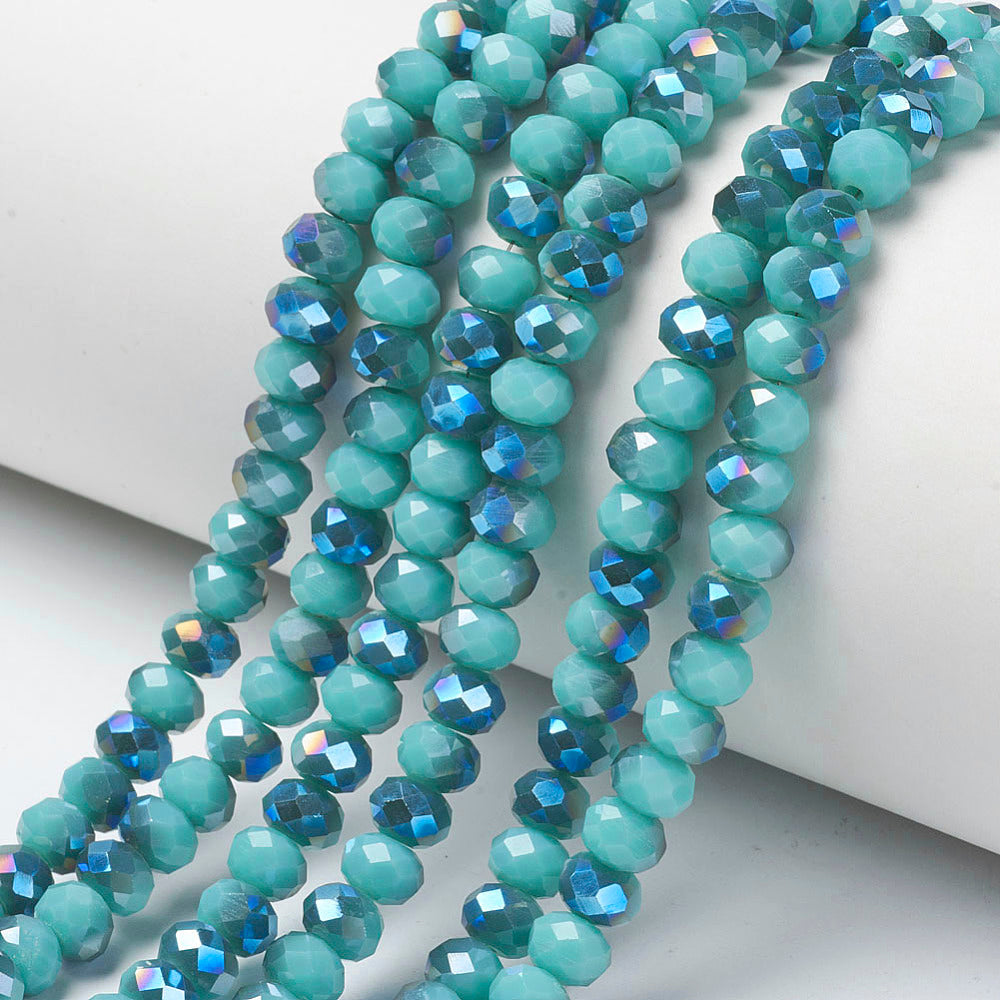 Glass Rondelle 4x3mm Turquoise