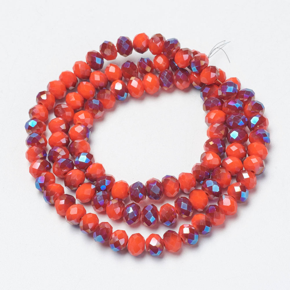 Electroplate Glass 4x3 Orange Red