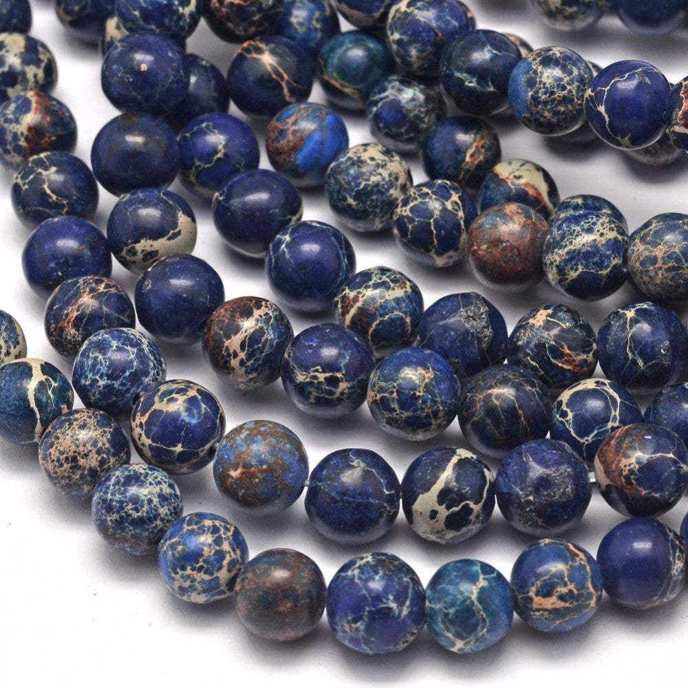 Imperial Jasper 8mm Marine Blue