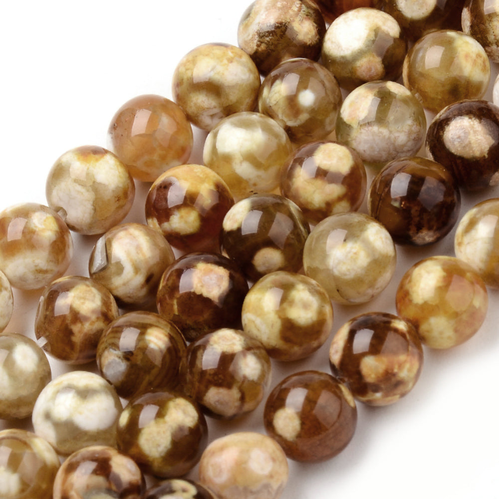 Natural 6mm Fire Crackle Agate