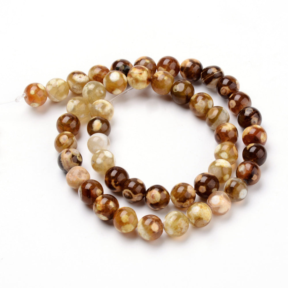 Natural 6mm Fire Crackle Agate