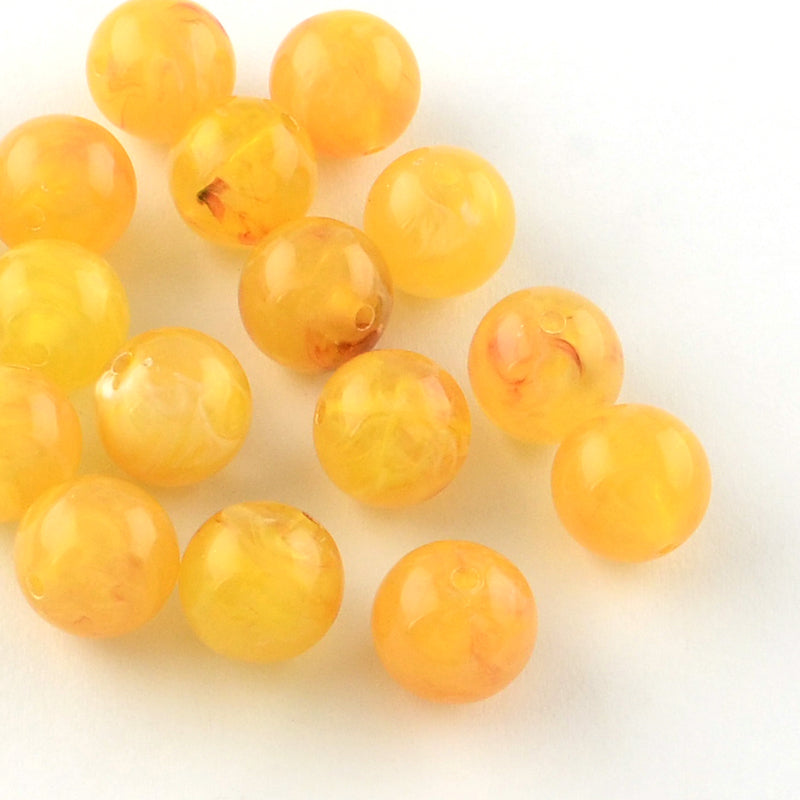 Acrylic Beads, Gold, 6mm, Hole: 1.5mm