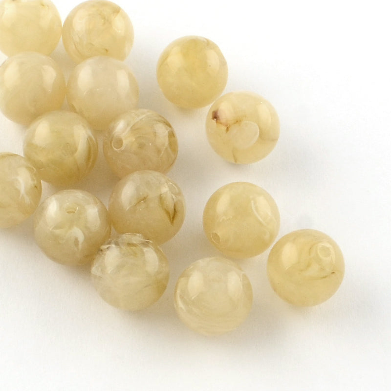 Acrylic Beads, Dark Khaki, 6mm
