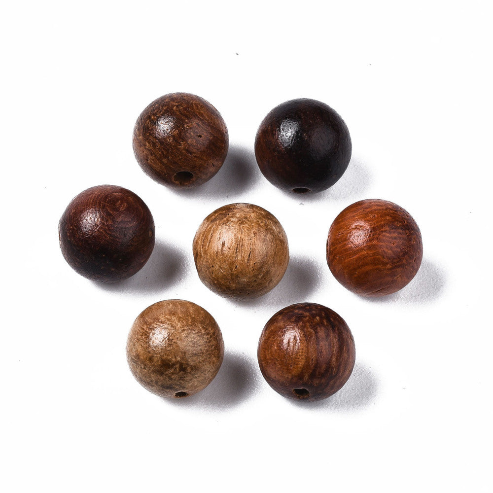 Waxed Wooden Beads, Undyed, Round, Camel, 8mm