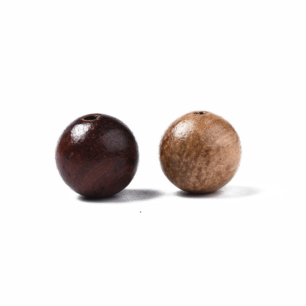 Waxed Wooden Beads, Undyed, Round, Camel, 8mm