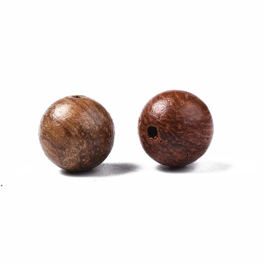 Waxed Wooden Beads, Undyed, Round, Camel, 8mm