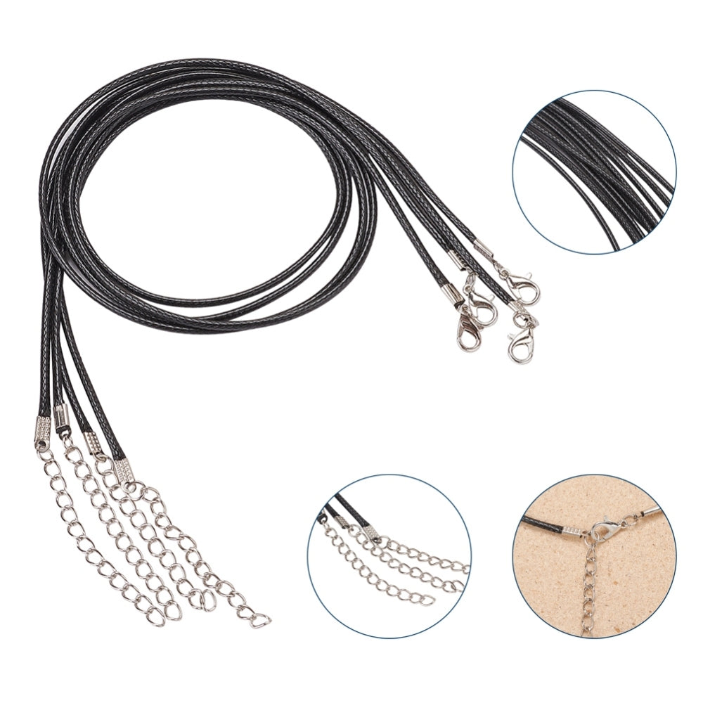 Waxed Black Cord Chain 2mm