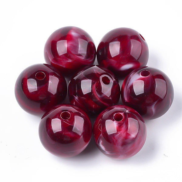 Acrylic Gemstone Style Beads 19mm