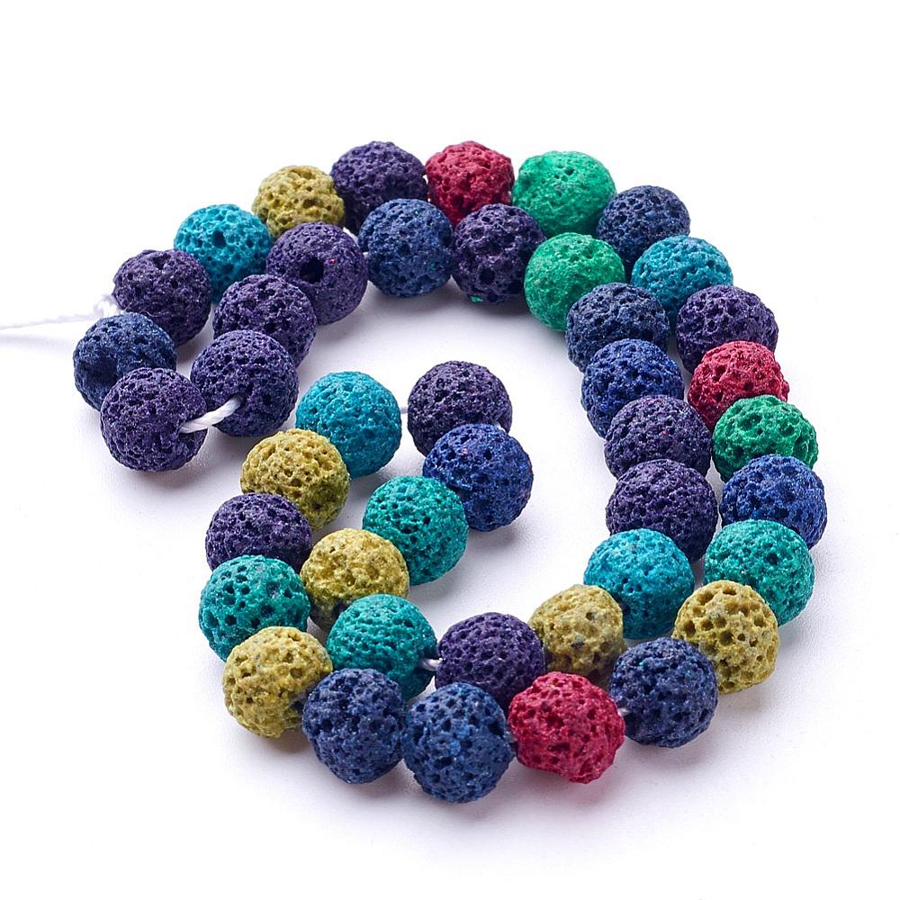 Lava Rock Dyed Bead Strand