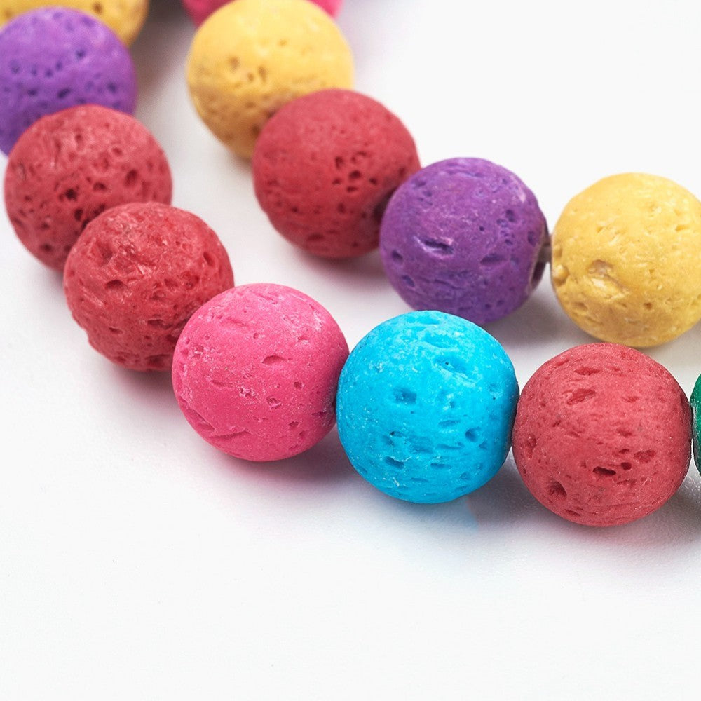 Lava Rock Dyed Beads Strand