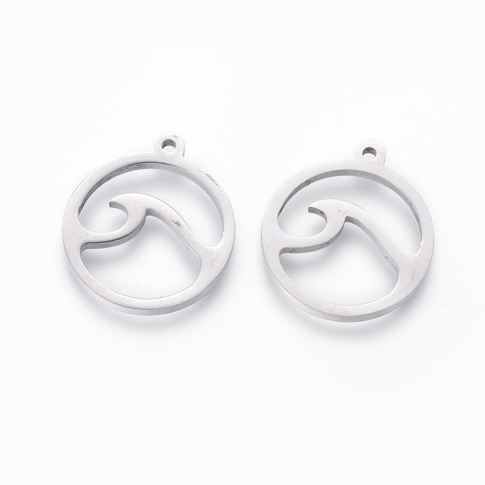 Stainless Steel Wave Pendant