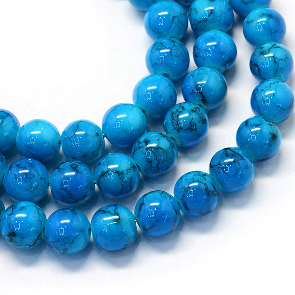 Painted Glass Round Bead