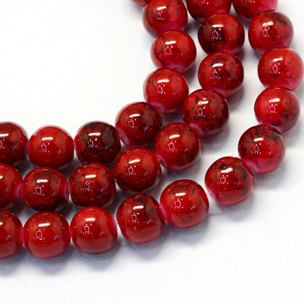 Painted Glass Round Bead
