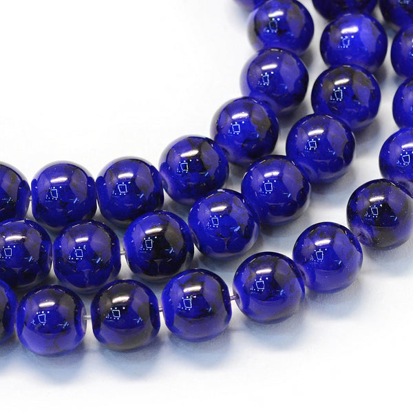 Painted Glass Round Bead