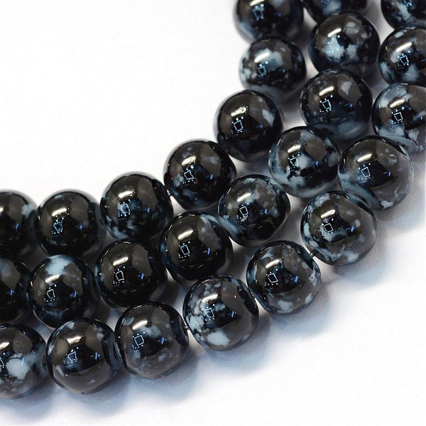 Painted Glass Round Bead