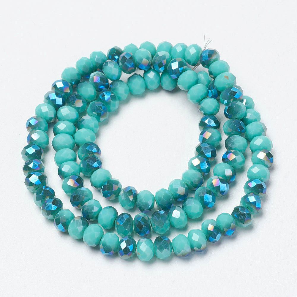 Glass Rondelle 4x3mm Turquoise