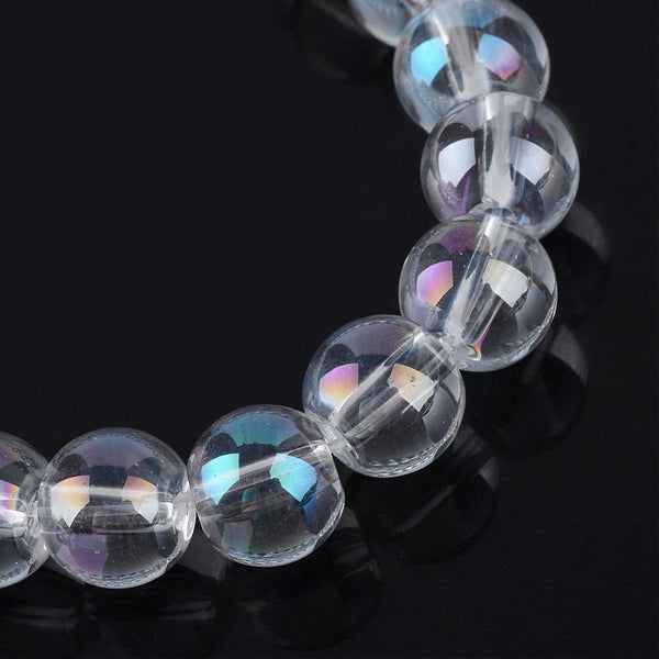 Electroplate Glass Beads Strands, AB