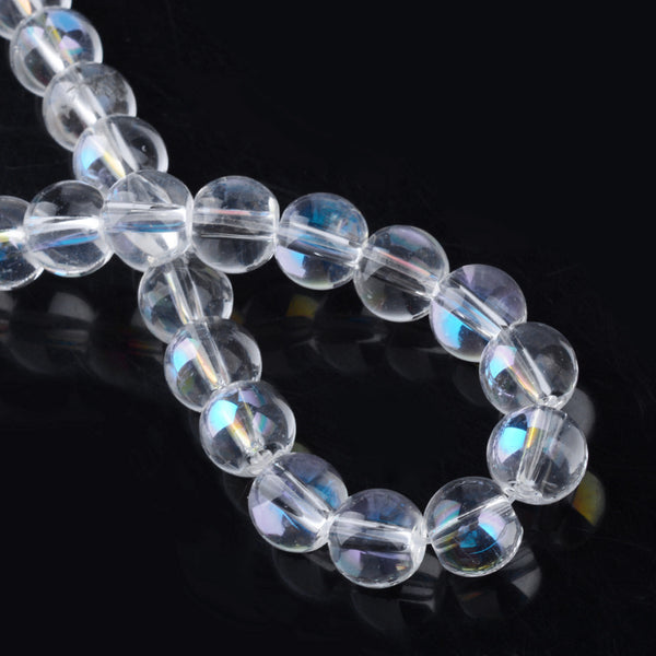 Electroplate Glass Beads Strands, AB