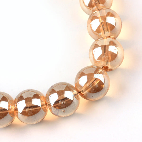 Electroplate Glass Beads Strands, AB