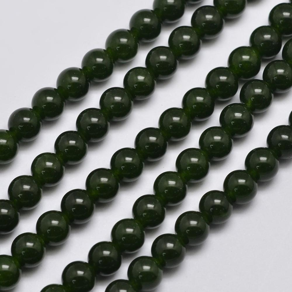 Malaysia Jade 6mm Dark Olive Green