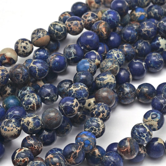 Imperial Jasper 8mm Marine Blue