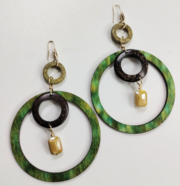 Coralie Wood Hoop Earring Collection
