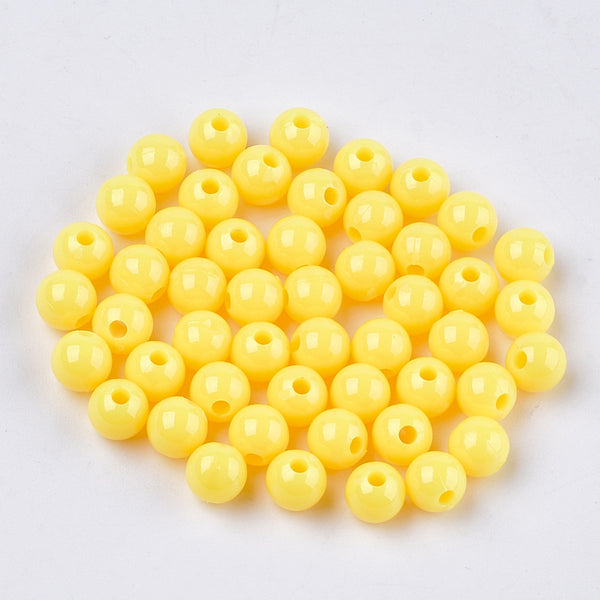 Opaque Acrylic Beads 6mm