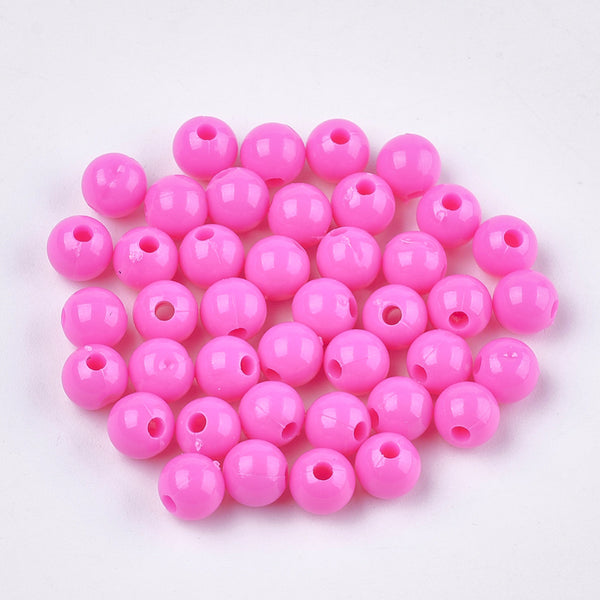 Opaque Acrylic Beads 6mm