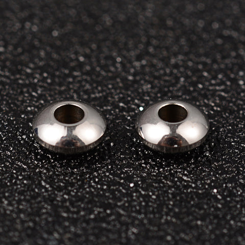 Stainless Steel Spacer Beads, Rondelle, Stainless Steel Color