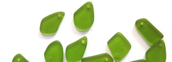 Cultured Sea Glass freeform flat Pendants 10-15mm