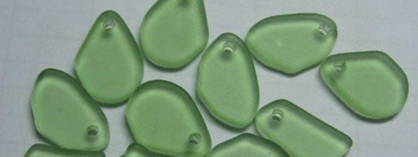 Cultured Sea Glass freeform flat Pendants 10-15mm
