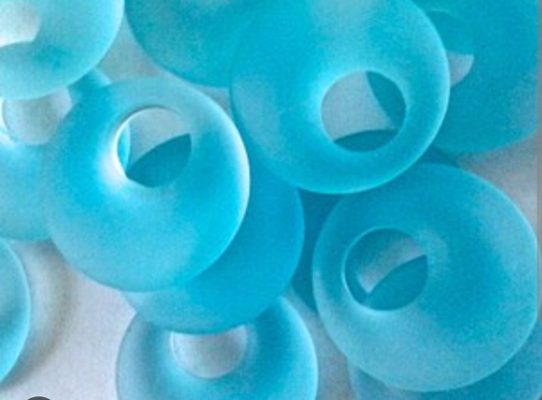 Sea Glass Donut Shape Pendant