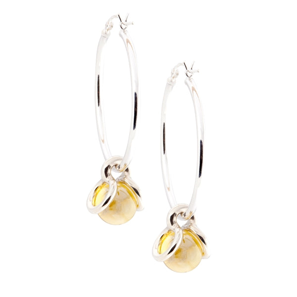 MOD HOOP EARRINGS GAYM - SOLID STERLING SILVER