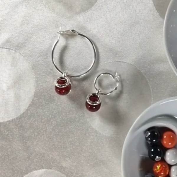 MOD HOOP EARRINGS GAYM - SOLID STERLING SILVER