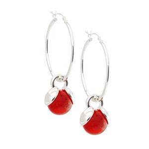 MARBLEPOP HOOP GAYM EARRINGS - SILVER PLATED