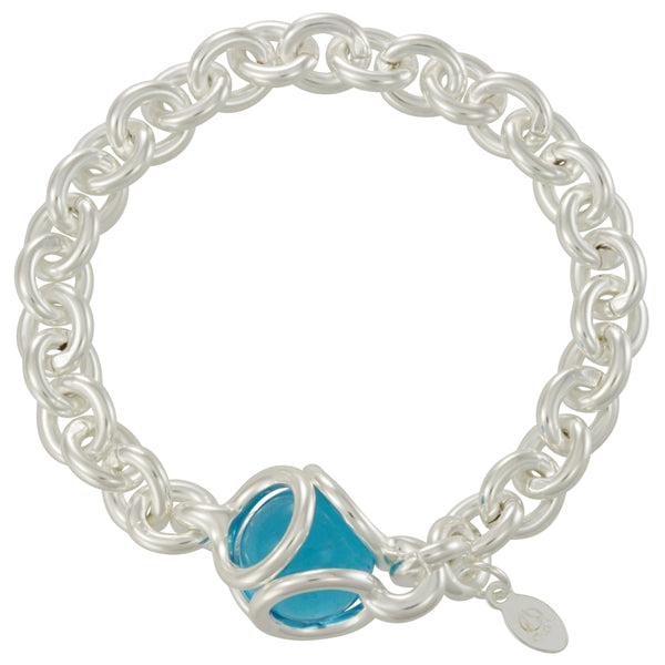 GAYM-14MM FANCY MARBLEPOP! UNITY LINK BRACELET - SILVER PLATED